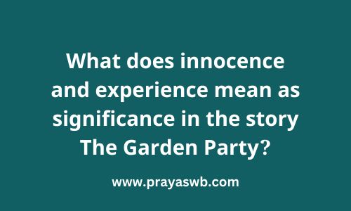 What does innocence and experience mean as significance in the story The Garden Party