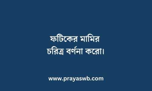 ফটিকের মামির চরিত্র বর্ণনা করো
