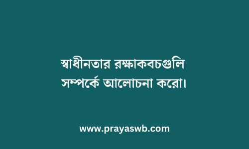 স্বাধীনতার রক্ষাকবচগুলি সম্পর্কে আলোচনা করো