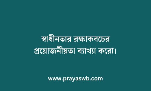 স্বাধীনতার রক্ষাকবচের প্রয়োজনীয়তা ব্যাখ্যা করো