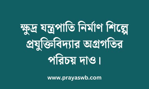 ক্ষুদ্র যন্ত্রপাতি নির্মাণ শিল্পে প্রযুক্তিবিদ্যার অগ্রগতির পরিচয় দাও