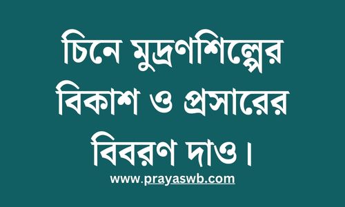 চিনে মুদ্রণশিল্পের বিকাশ ও প্রসারের বিবরণ দাও