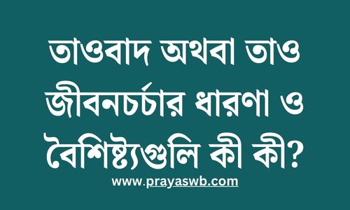 তাওবাদ অথবা তাও জীবনচর্চার ধারণা ও বৈশিষ্ট্যগুলি কী কী