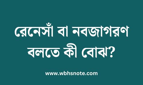 রেনেসাঁ বা নবজাগরণ বলতে কী বোঝ
